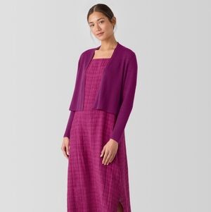 Eileen Fisher Organic Linen Cotton Cropped Cardigan